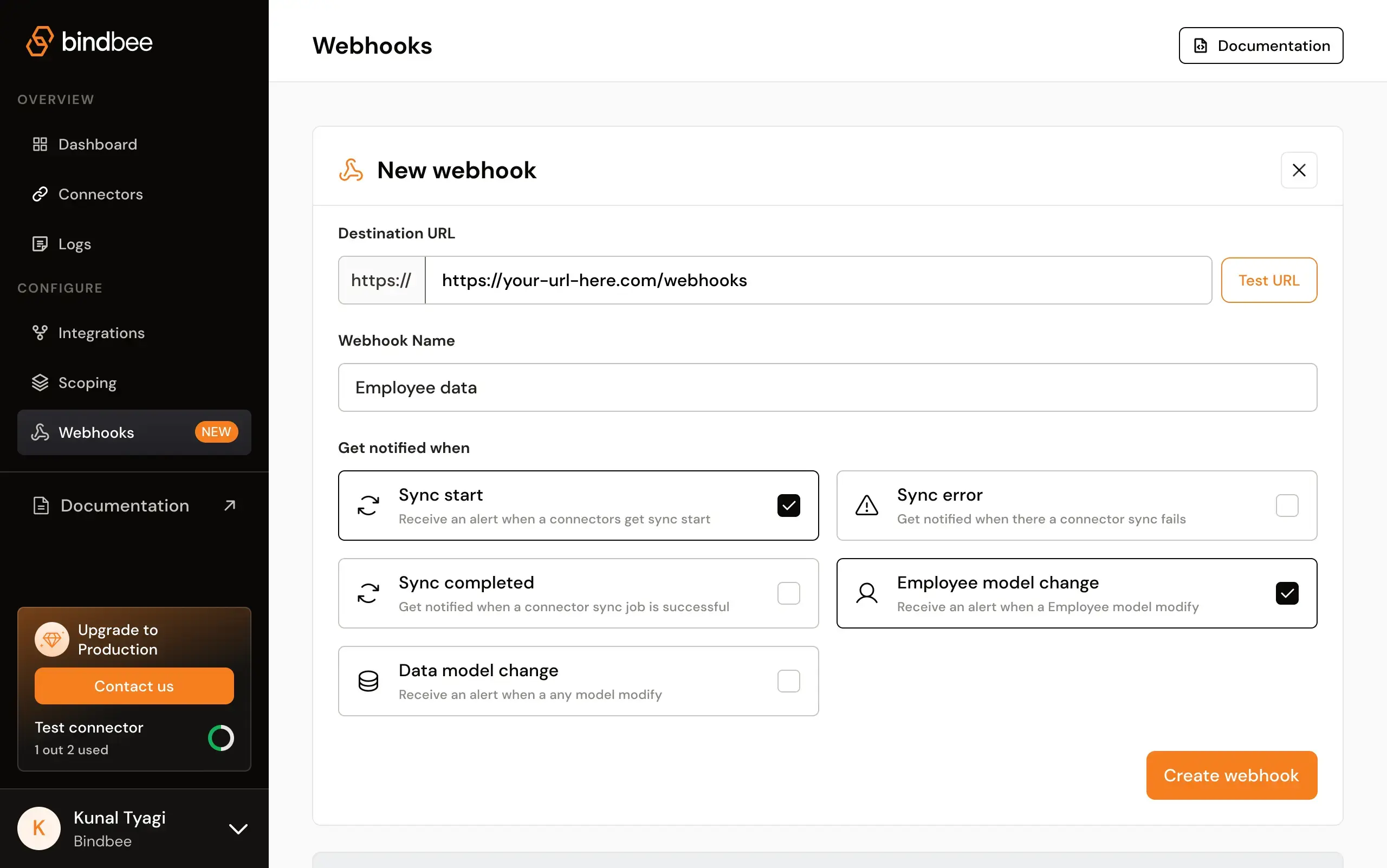 Webhook Create